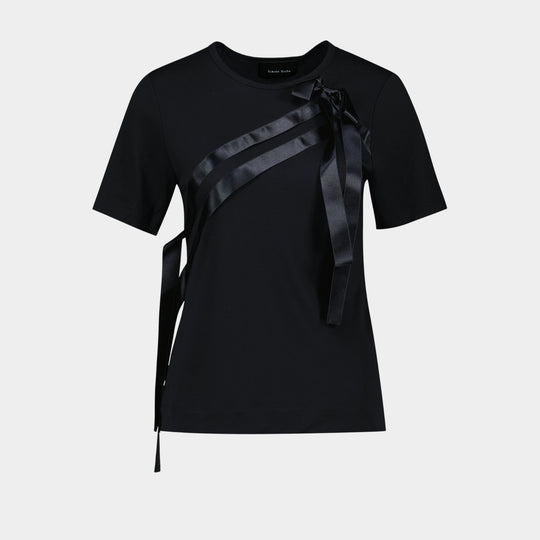 T-Shirt Bow Sash Easy - Simone Rocha - Lyocell - Noir