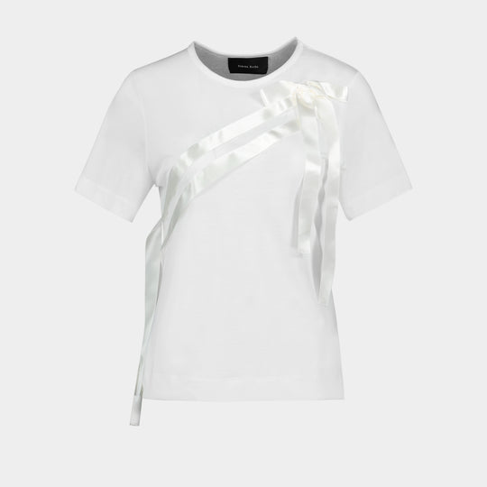 T-Shirt Bow Sash Easy - Simone Rocha - Lyocell - Ivoire