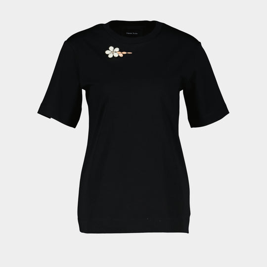 T-Shirt Boy W/ Emb - Simone Rocha - Coton - Noir