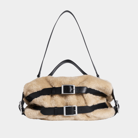 Sac À Main Biker - Simone Rocha - Fausse Fourrure - Beige
