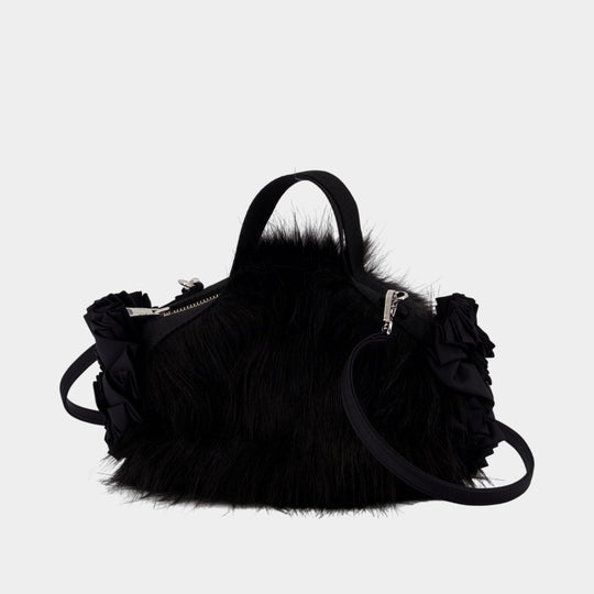 Sac À Main Mini Double Ribbon - Simone Rocha - Fausse Fourrure - Noir