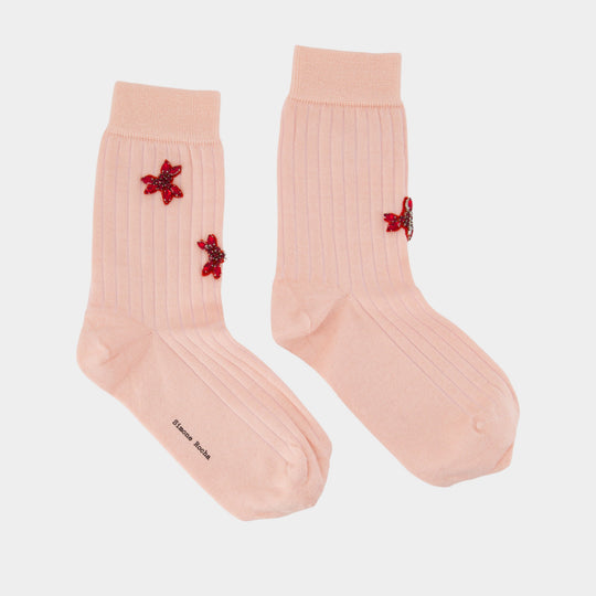 Chaussettes Merino Ankle - Simone Rocha - Soie - Rose