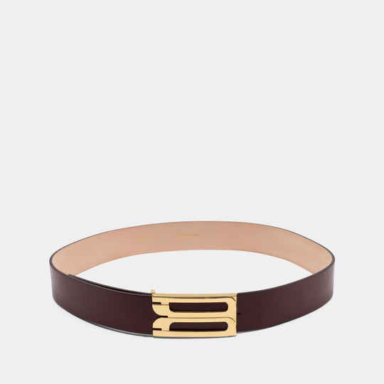 Ceinture Jumbo Frame - Victoria Beckham - Cuir - Bordeaux