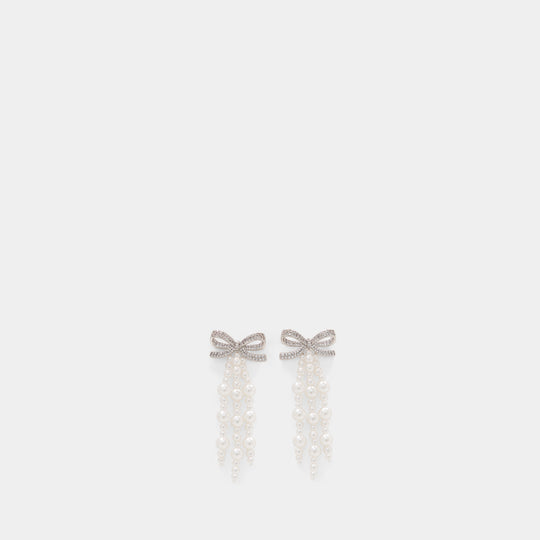 Boucles D'oreilles Bow Pearl - SELF PORTRAIT - Synthétique - Ivoire