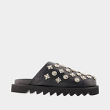 Mules en Cuir Noir