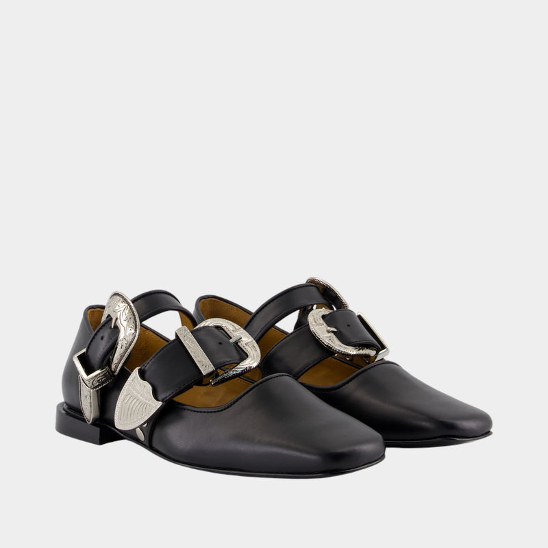 Ballerines Aj1408 - Toga Pulla - Cuir - Noir