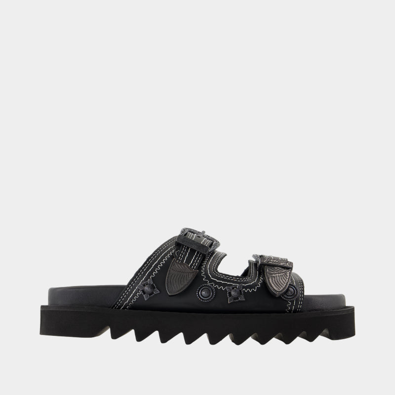 Sandales Aj1432 - Toga Pulla - Cuir - Noir