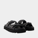 Sandales Aj1432 - Toga Pulla - Cuir - Noir