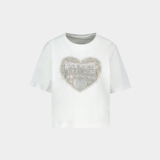 T-Shirt Taida Heart Strass - Zadig & Voltaire - Coton - Blanc
