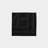 Écharpe Embroidered Monogramme - TOTEME - Soie - Noir