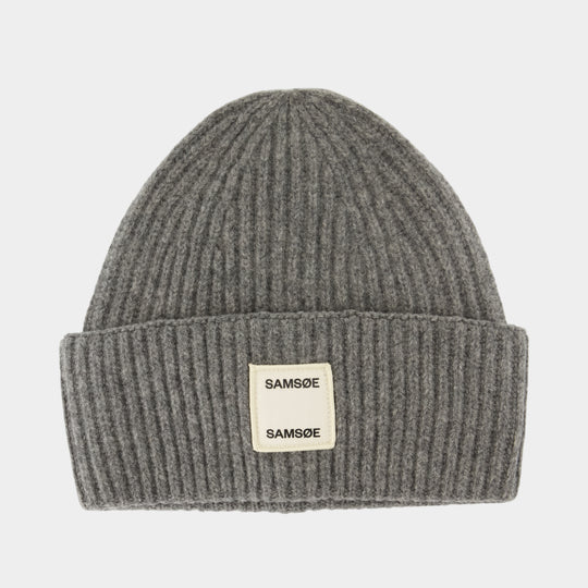 Bonnet W - Samsoe Samsoe - Laine - Gris