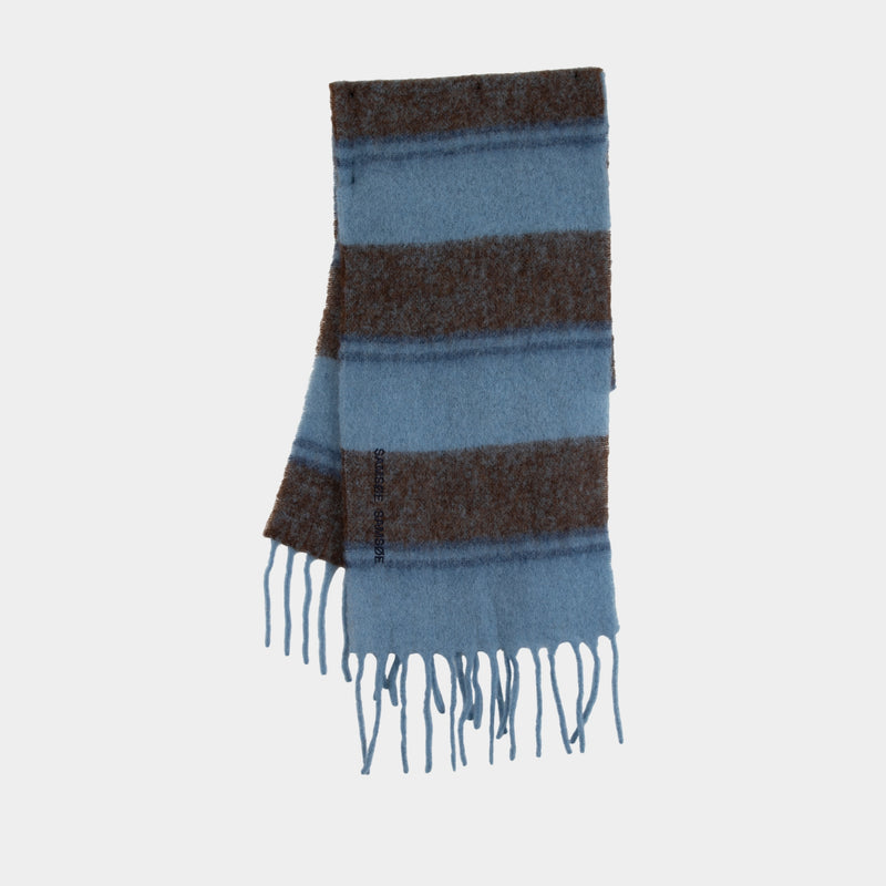 Écharpe Alex - Samsoe Samsoe - Laine - Bleu