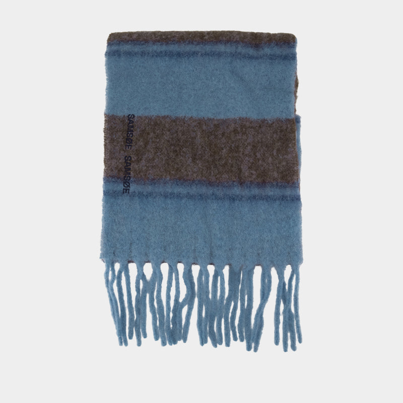 Écharpe Alex - Samsoe Samsoe - Laine - Bleu