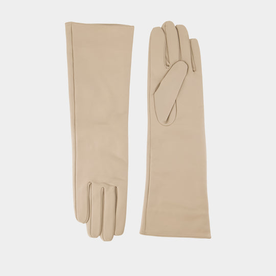 Gants Sapolette - Samsoe Samsoe - Cuir - Beige