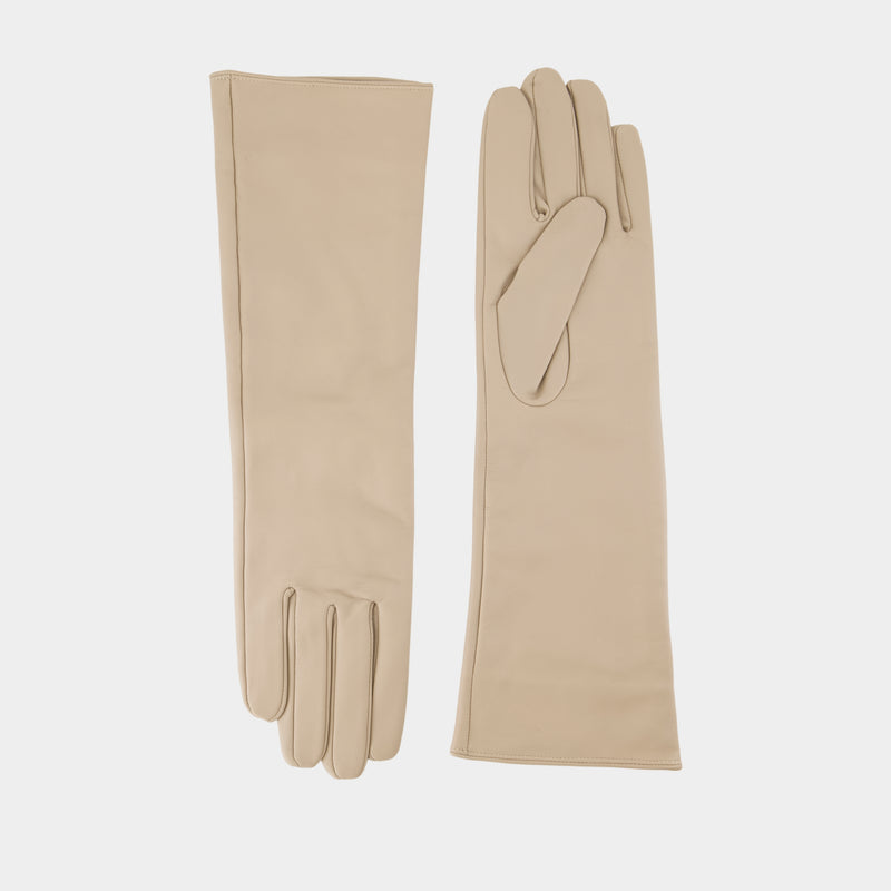 Gants Sapolette - Samsoe Samsoe - Cuir - Beige