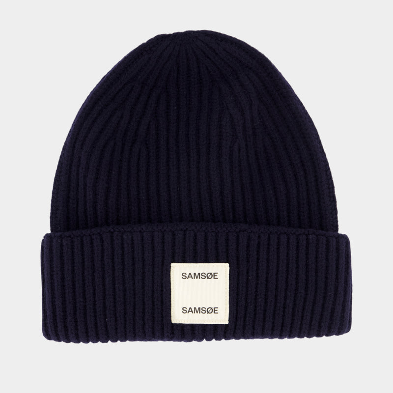 Bonnet Samsoe W - Samsoe Samsoe - Laine - Bleu