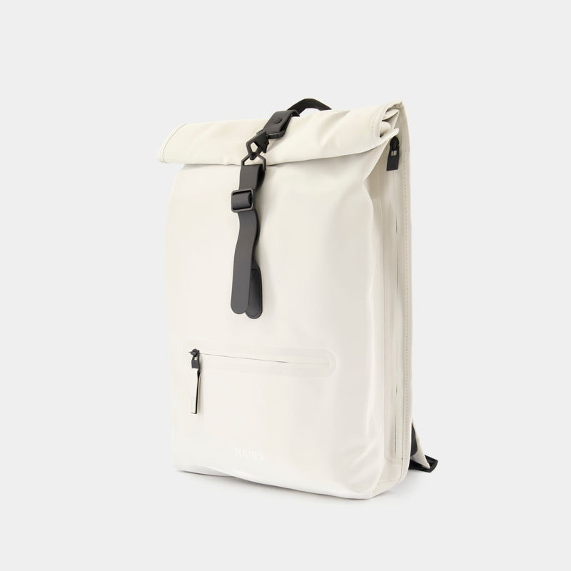 Sac À Dos Rolltop W3 - RAINS - Synthétique - Blanc