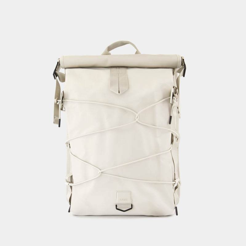 Sac À Dos Trail Cord Rolltop W3 - RAINS - Synthétique - Blanc