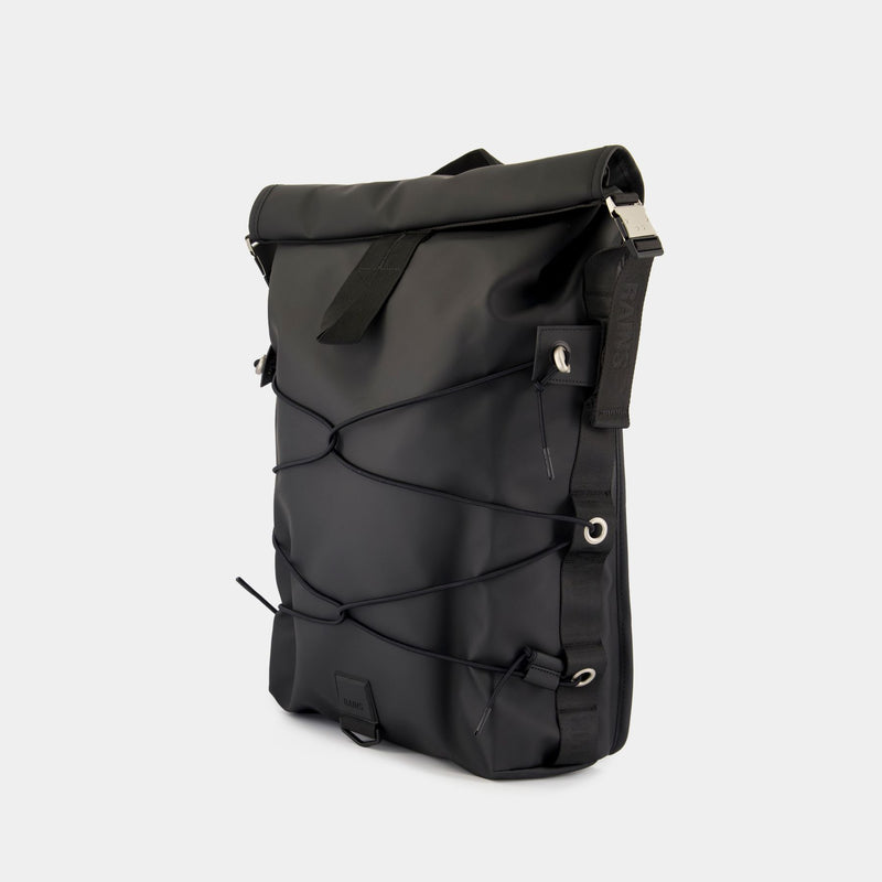 Sac À Dos Trail Cord Rolltop W3 - RAINS - Synthétique - Noir