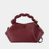Sac À Bandoulière Bou Small - Ganni - Cuir - Bordeaux