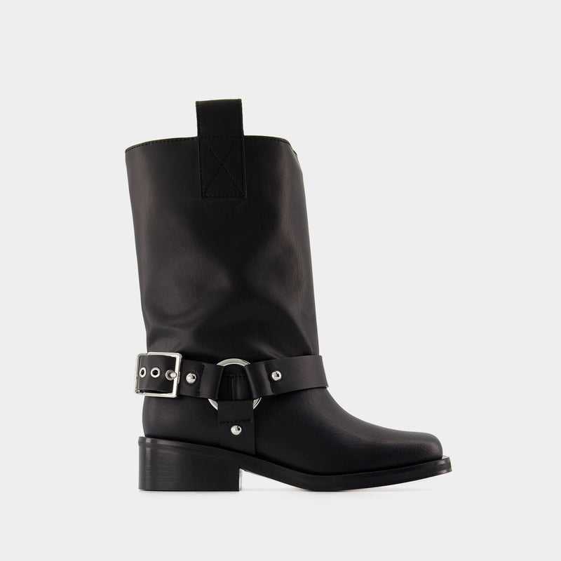 Bottes Biker Tubular - Ganni - Cuir Synthétique - Noir