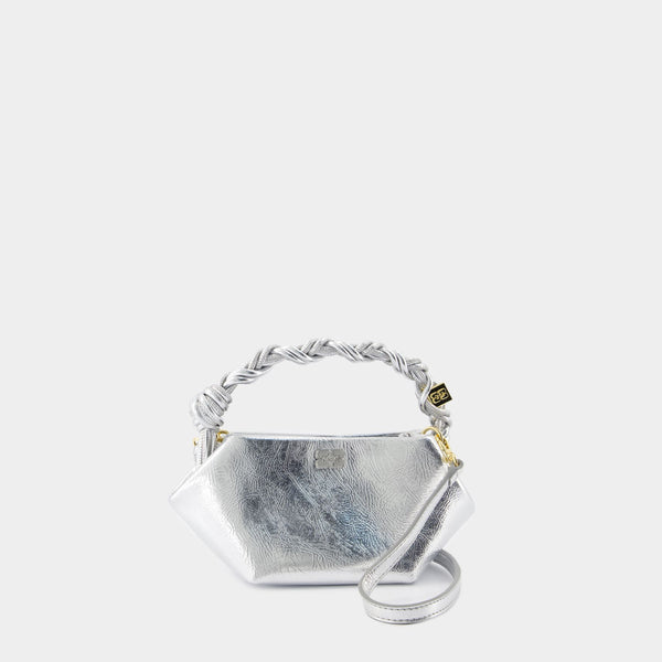 Sac À Main Ganni Bou Mini - Ganni - Cuir Synthétique - Argenté