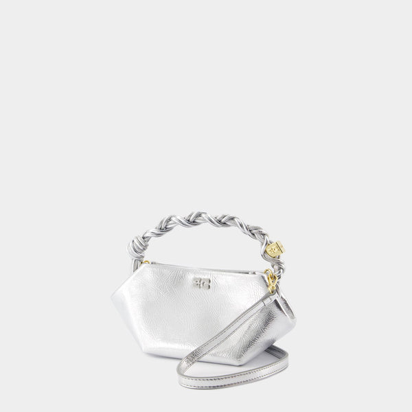 Sac À Main Ganni Bou Mini - Ganni - Cuir Synthétique - Argenté