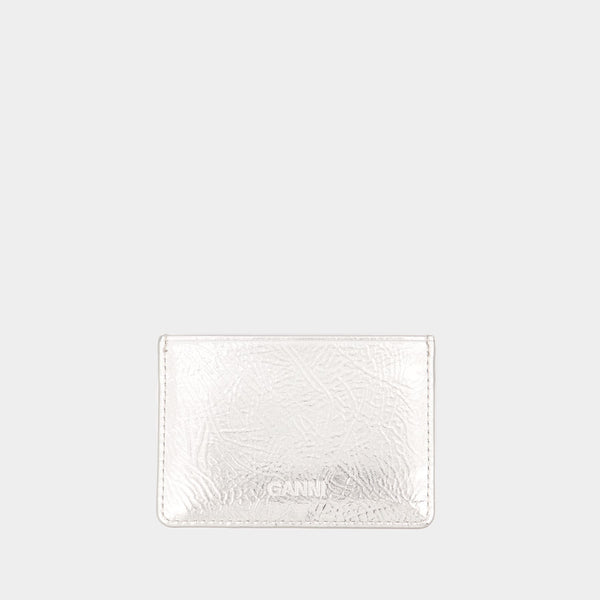 Porte-Carte Ganni Bou - Ganni - Cuir Synthétique - Argenté