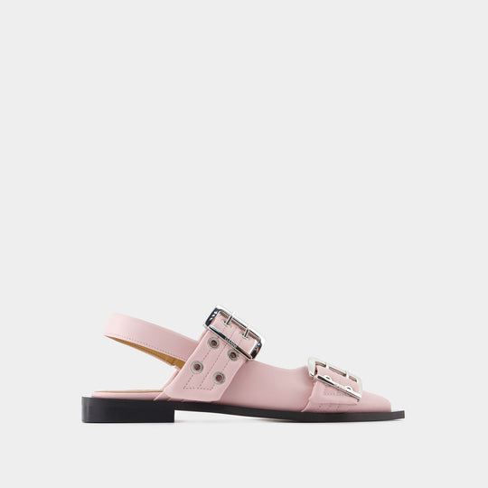 Ballerines Feminine Buckle - Ganni - Cuir Synthétique - Rose