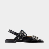 Ballerines Feminine - Ganni - Synthétique - Noir