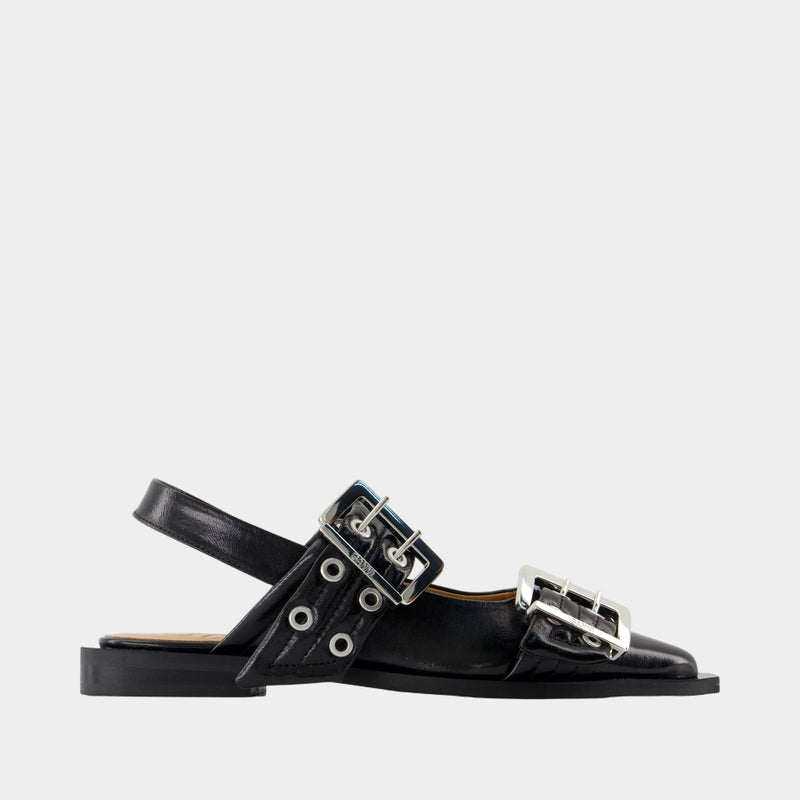 Ballerines Feminine - Ganni - Synthétique - Noir