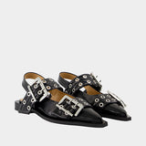 Ballerines Feminine - Ganni - Synthétique - Noir