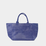 Sac À Bandoulière Shopper Xxl - Ganni - Coton - Bleu