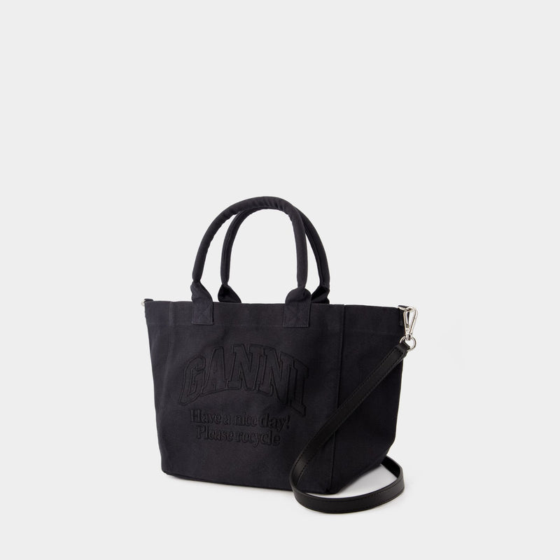 Cabas Small Easy Shopper - Ganni - Coton - Noir