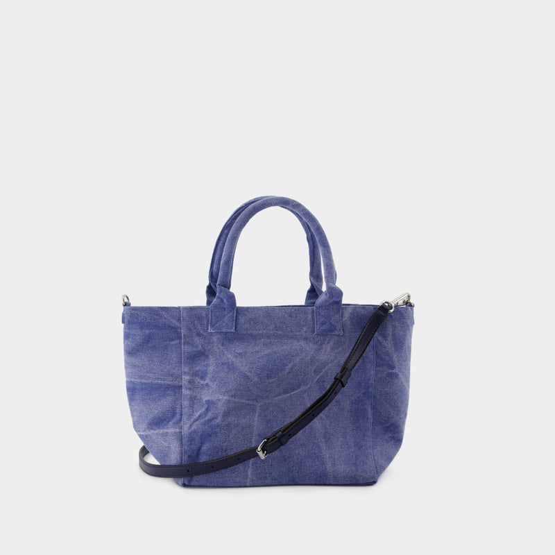 Cabas Small Easy Shopper - Ganni - Coton - Bleu