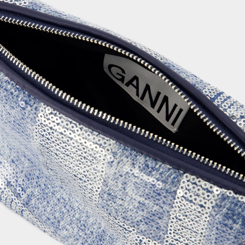 Sac À Main Butterfly Small - Ganni - Denim - Bleu