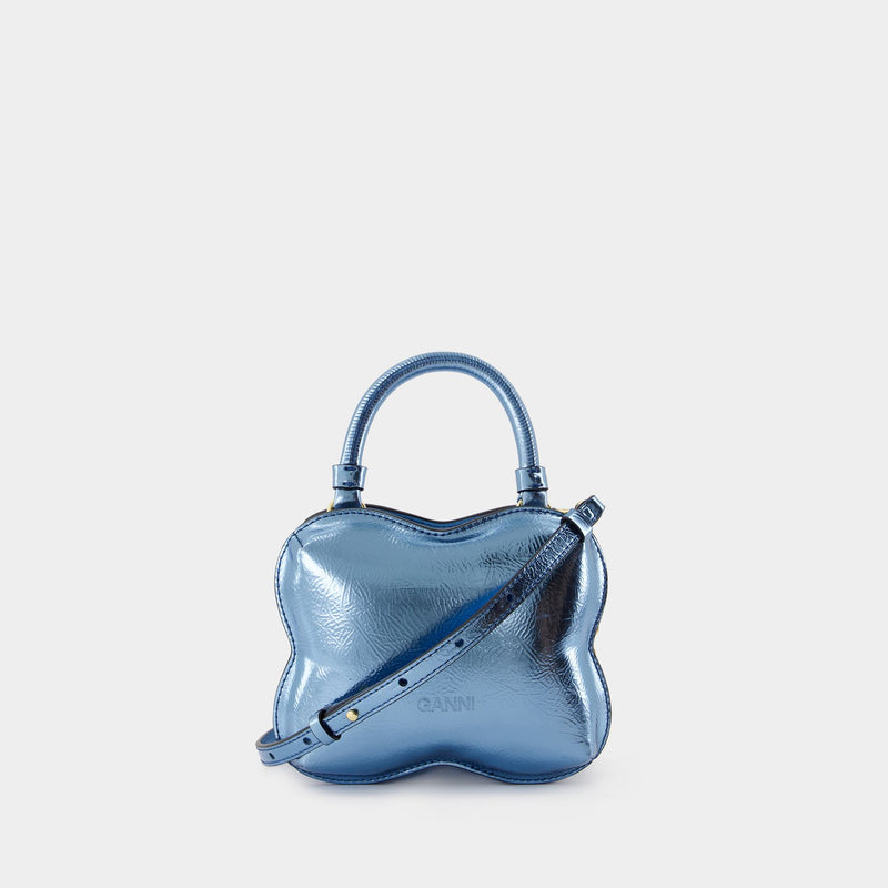 Sac À Bandoulière Butterfly Small - Ganni - Cuir Synthétique - Bleu