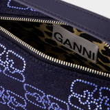 Pochette Butterfly Small - Ganni - Coton - Bleu