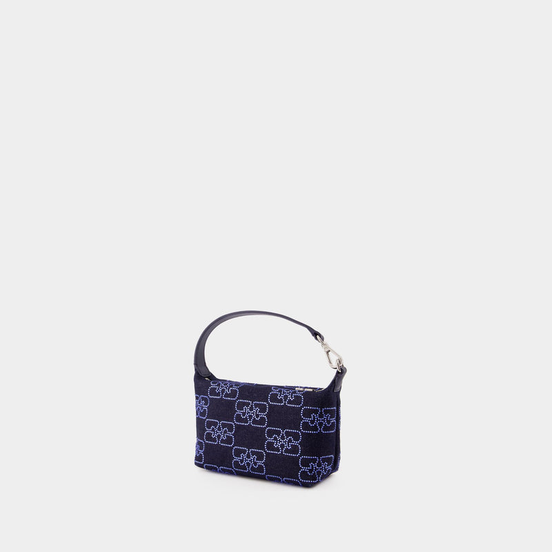 Pochette Butterfly Small - Ganni - Coton - Bleu