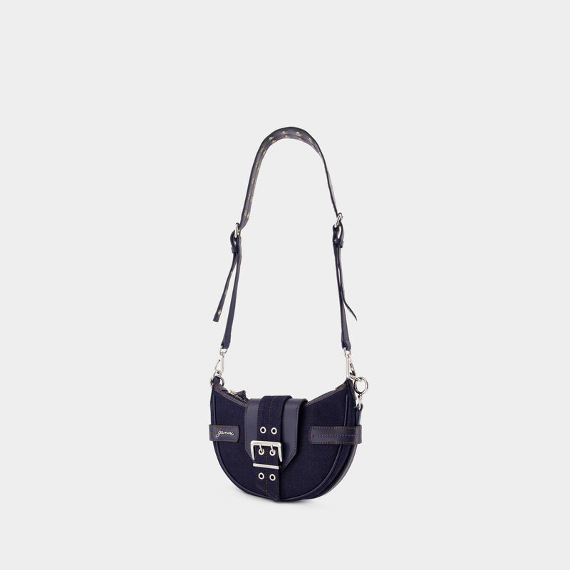 Sac À Bandoulière Bucky Small - Ganni - Coton - Bleu