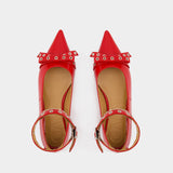 Ballerines Eyelets Jewel - Ganni - Synthétique - Rouge