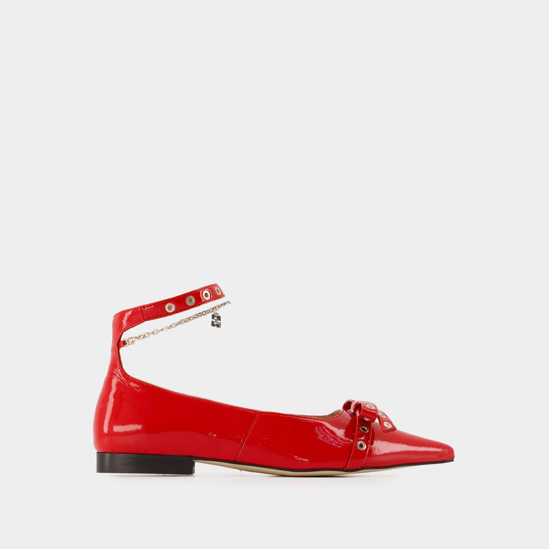 Ballerines Eyelets Jewel - Ganni - Synthétique - Rouge