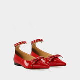 Ballerines Eyelets Jewel - Ganni - Synthétique - Rouge