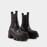 Bottes Cleated Mid Chelsea - Ganni - Cuir Synthétique - Noir