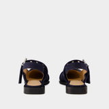 Ballerines Feminine Buckle - Ganni - Coton - Bleu