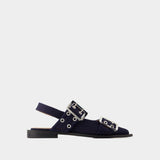 Ballerines Feminine Buckle - Ganni - Coton - Bleu