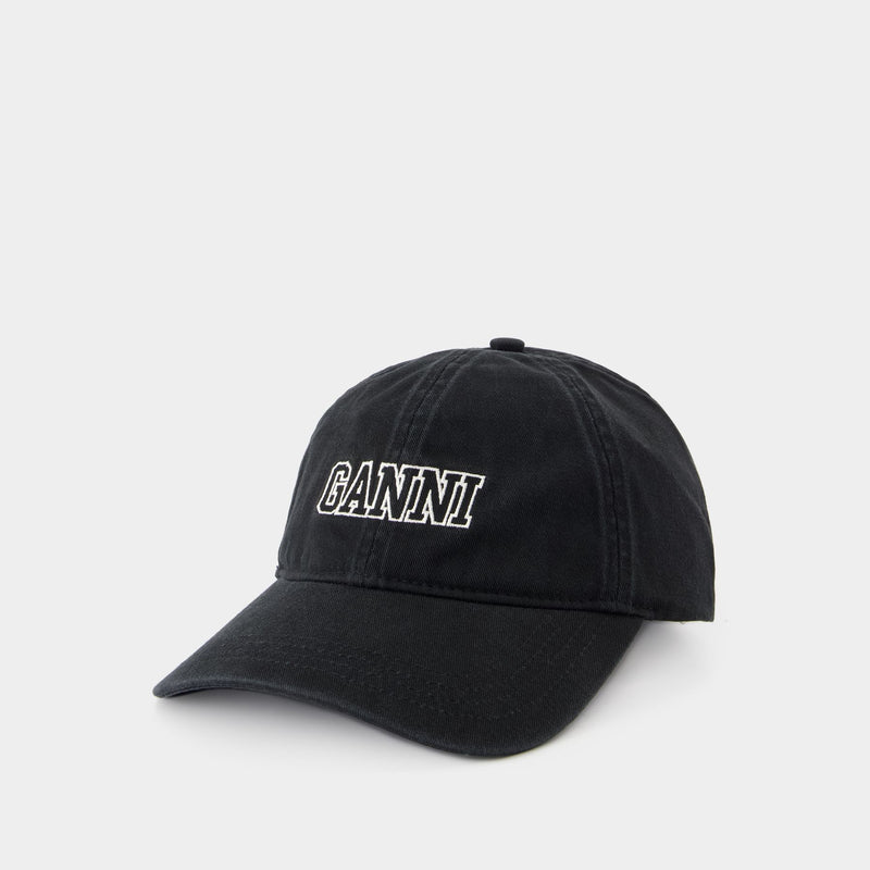 Casquette - Ganni - Coton - Noir