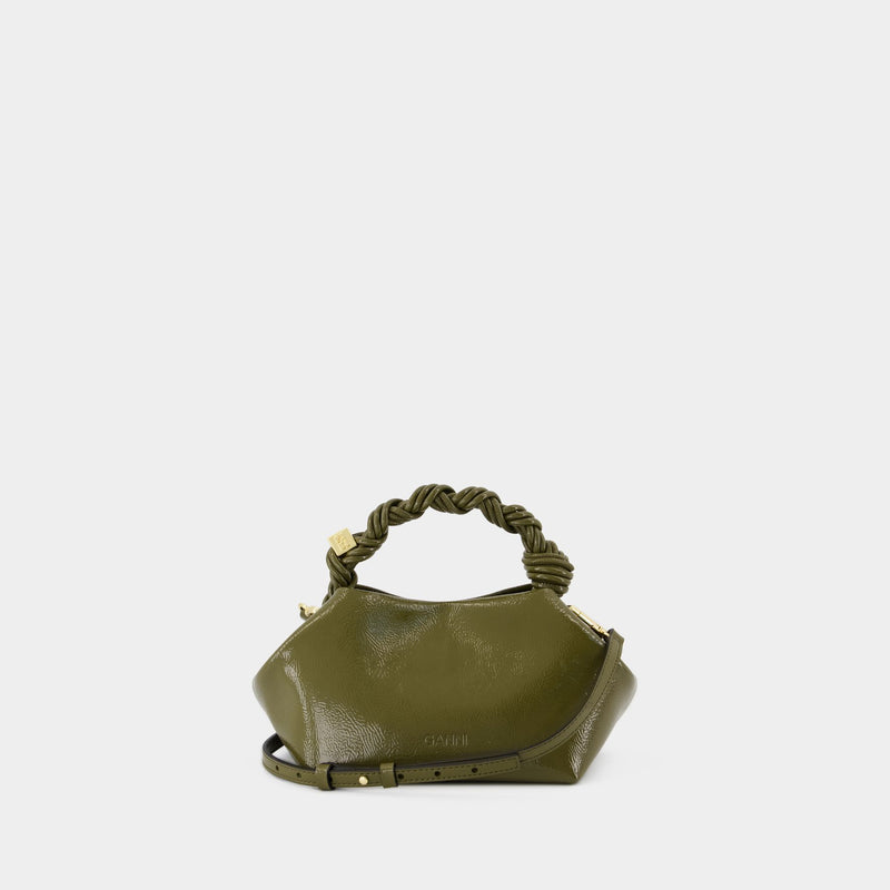 Sac À Bandoulière Ganni Bou Small Patent - Ganni - Cuir - Vert