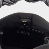 Sac À Bandoulière Ganni Bou Mini Soir - Ganni - Satin - Noir