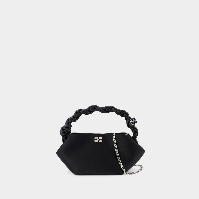 Sac À Bandoulière Ganni Bou Mini Soir - Ganni - Satin - Noir